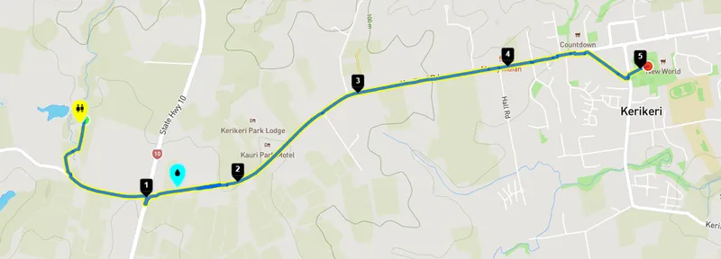 Kerikeri 5km Course Map around Kerikeri Domain