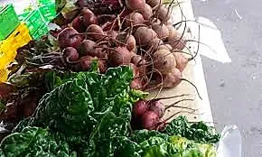 Fresh organic vegetables and locally grown produce display at Kerikeri Farmers Market 2025